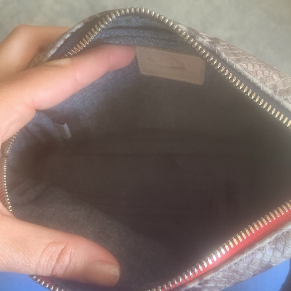 Clare V. Midi Sac Leather Crossbody Bag Authentic in Grey Snakeskin - Picture 9 of 9